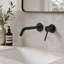 Robinet de lavabo mural Weshi noir mat à poignée unique, bec courbé, avec valve encastrée et cartouche en céramique longue durée-120985690