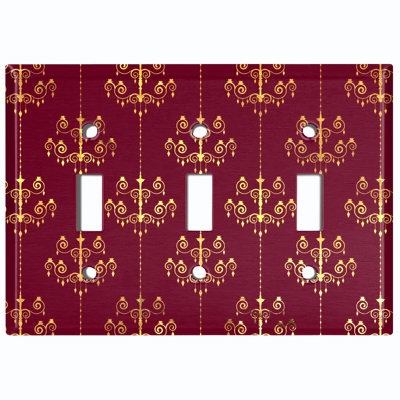 Patterned 3 - Gang Toggle Light Switch Standard Wall Plate