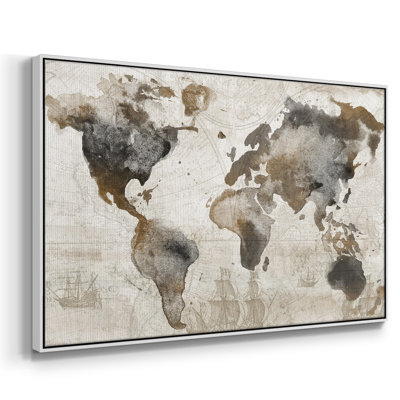 Carte antique encadrée sur toile