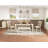 Deral 6-Piece Farmhouse Solid Wood Dining Table Set with Bench, Brown&Beige-1654916442