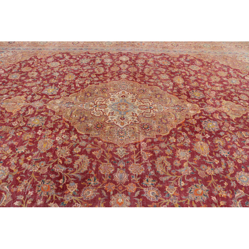 Tapis Oushak turc rouge fait à la main pour une touche nostalgique à votre décor