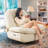 Betzabe Oversize 44.8" W Faux Leather Power Recliner, Voice Control, USB, Bluetooth, 270° Swivel-91822071