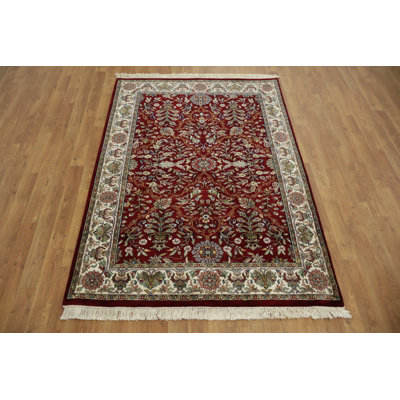 Élégant tapis oriental Agra 4 x 6