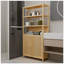 Grand support de rangement multi-scène haute capacité à deux portes, parfait pour la salle de bain et l'organisation à la maison