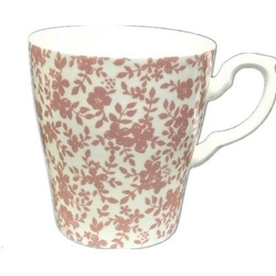 Tasse rose à motif floral