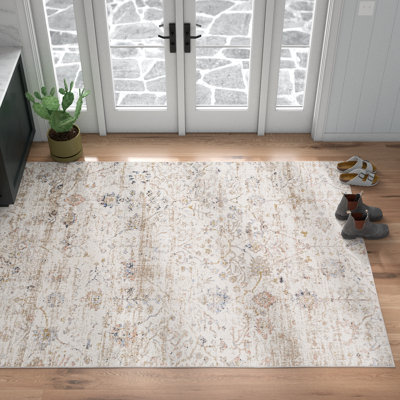 Essex Benfield Beige Machine Washable Area Rug