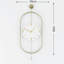 Horloge murale élégante en métal, finition dorée, 13,8 x 33,5 x 2,8 pouces | Fabrication 100% métal, poids léger de 5,5 lb | Parfait pour la décoration intérieure, le bureau ou le salon | Design moderne et élégant-532276906-532276907