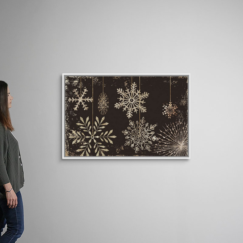 Starry Night Sky - Reproduction d'art sur toile tendue, Cadre blanc, H 22 po x l 32 po x P 1,75po