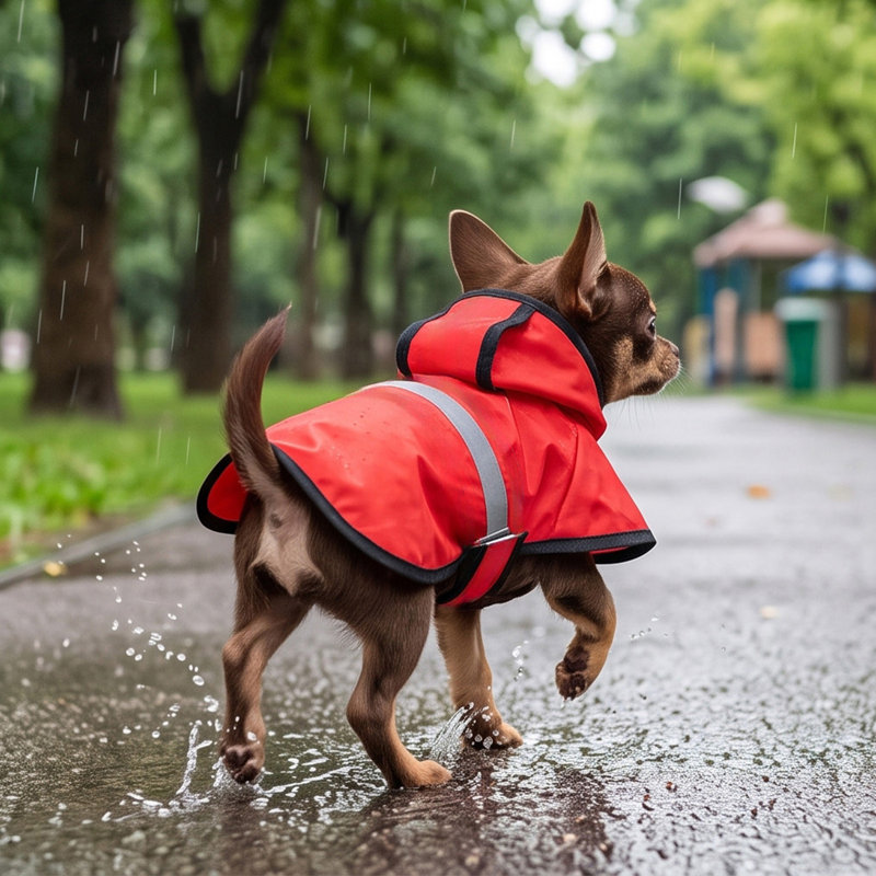 Dog Swim Vest with Handle and Leash Attachment Waterproof Dog Raincoat Pet Jacket Outdoor Rain Cover For Dogs Cats Walking Travel Weather Protection Clothing