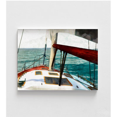«Aljoscha Sailing The Seas II» par Alonzo Saunders, reproduction de peinture à l'huile de bateau, cadeau pour marins, cadeaux de voiliers, art mural nautique, reproduction de peinture de voilier