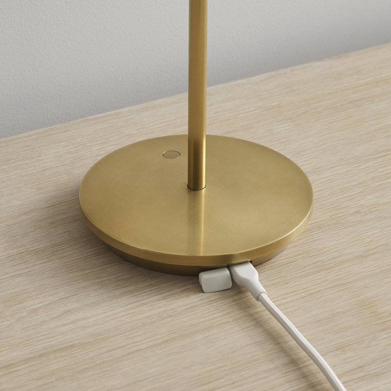 Nevis Accent Rechargeable Table Lamp, Natural Brass