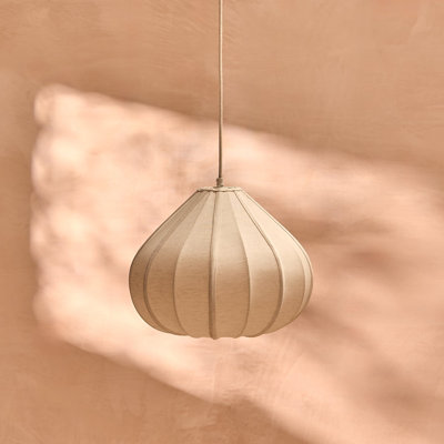 Teardrop Fabric Pendant Light - Natural