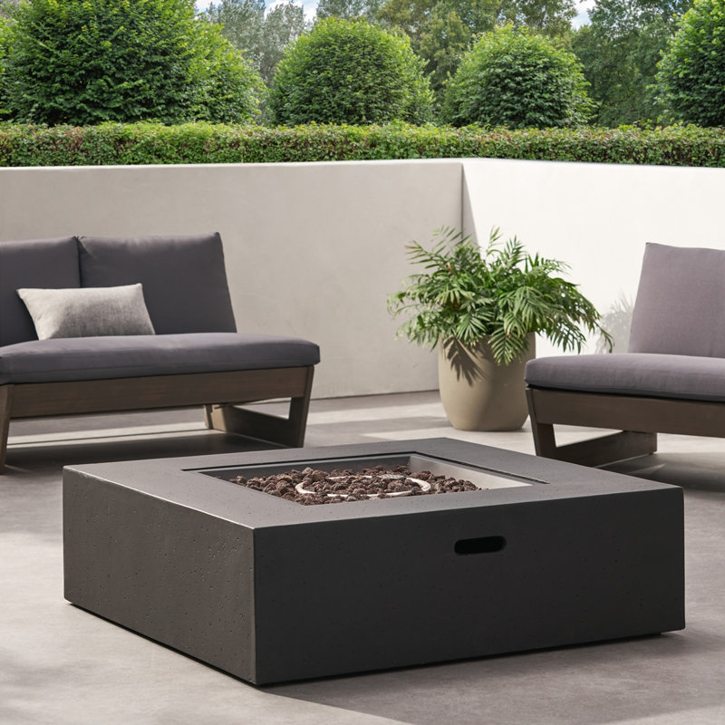 Modern Outdoor Fire Pit, Dark Grey