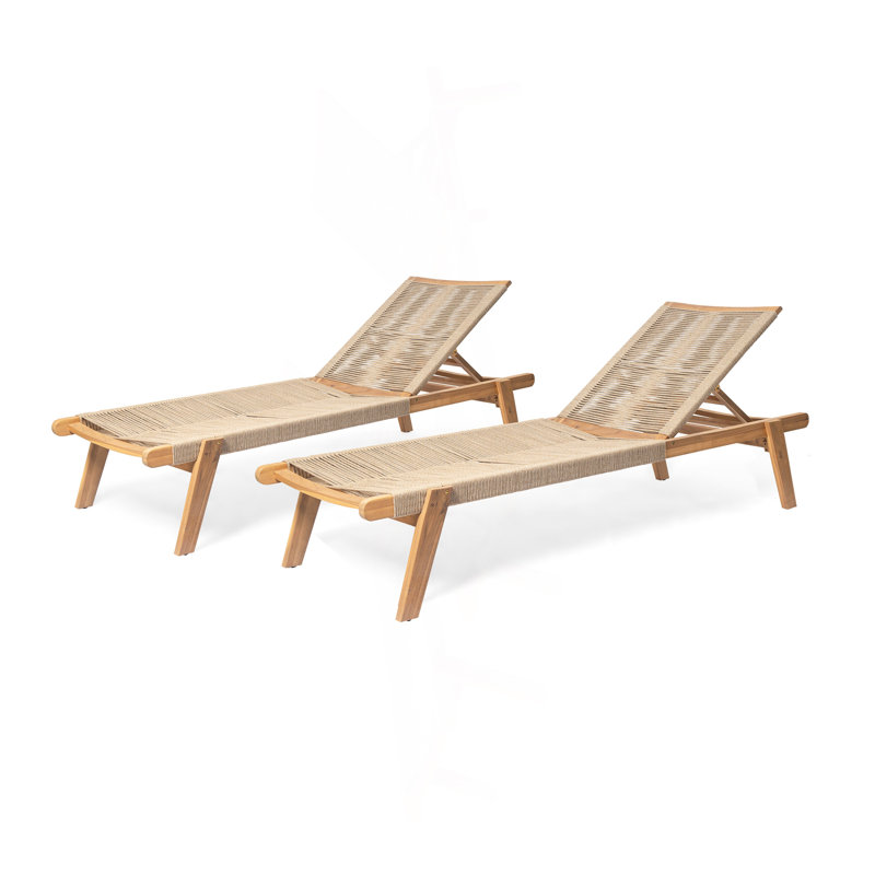 Chaise longue d'extérieur en corde Catania (ensemble de 2)
