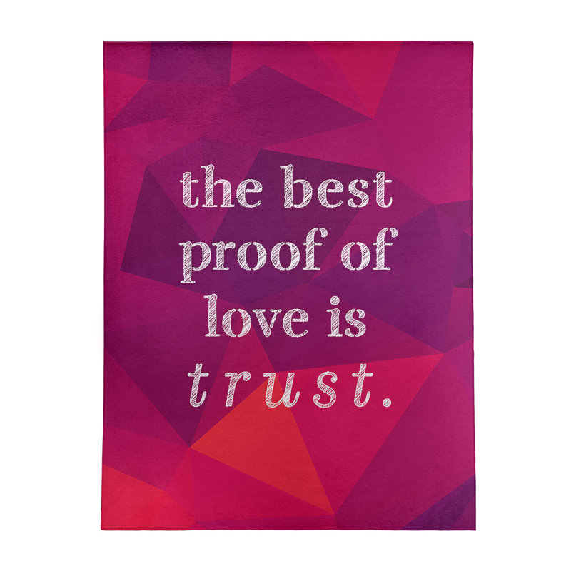Tapis en simili-gemme love & trust quote, Rectangle 5 pi x 7 pi