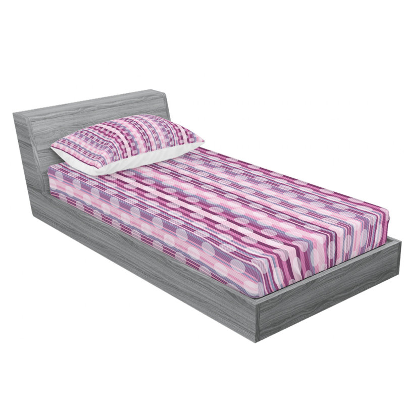 Microfiber Striped Sheet Set, Twin Sheet Set with Fitted Sheet