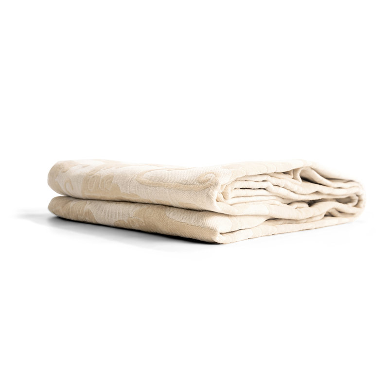 Clouds Hand Woven Throw Blanket, Cream