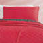 Ensemble de courtepointe réversible 3 pièces en 100% polyester rouge et gris anthracite avec couvre-lits assortis ， Grand-121459129-121459130