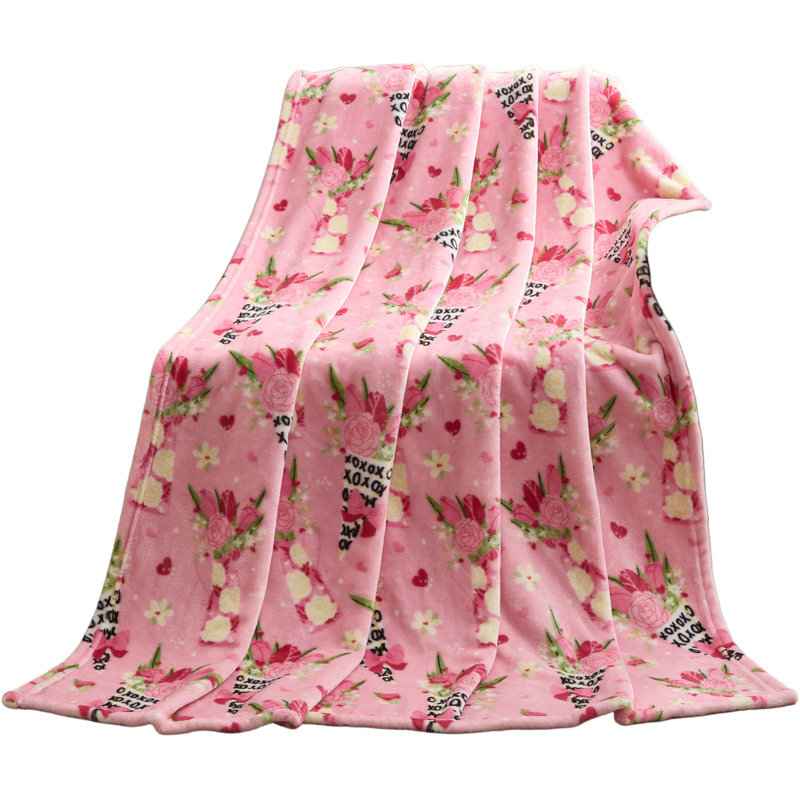 Très grand jeté décoratif rose Bouquet de fleurs Kate Aurora - 50 po x 70 po