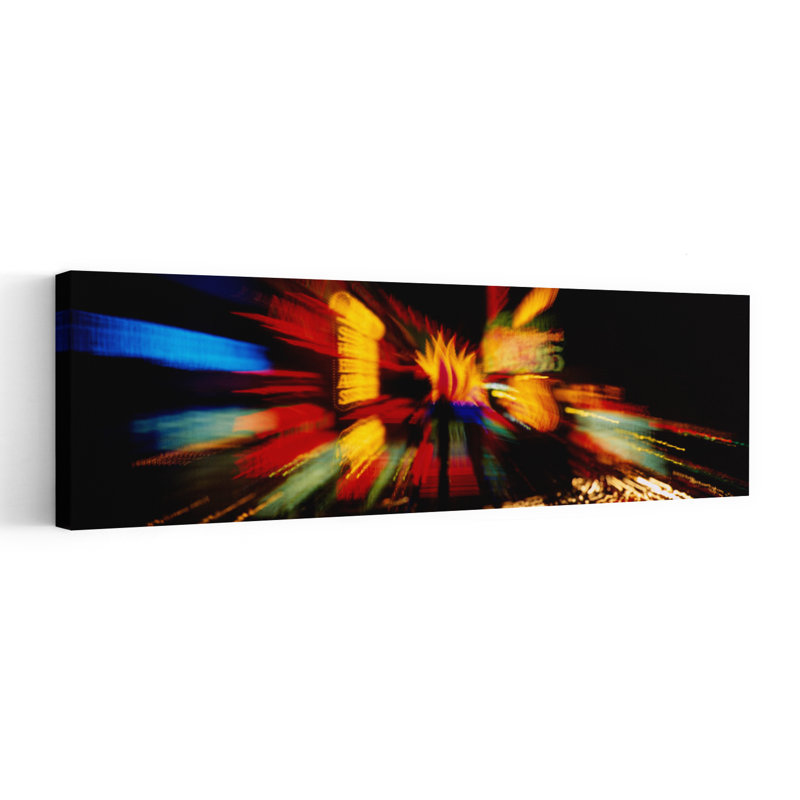 Enseigne au néon illuminée la nuit, Las Vegas, Nevada, États-Unis, art mural abstrait contemporain, H 48 po x l 16 po