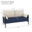 Causeuse moderne en tissu avec pieds en métal noir 53,25 po-1788244517