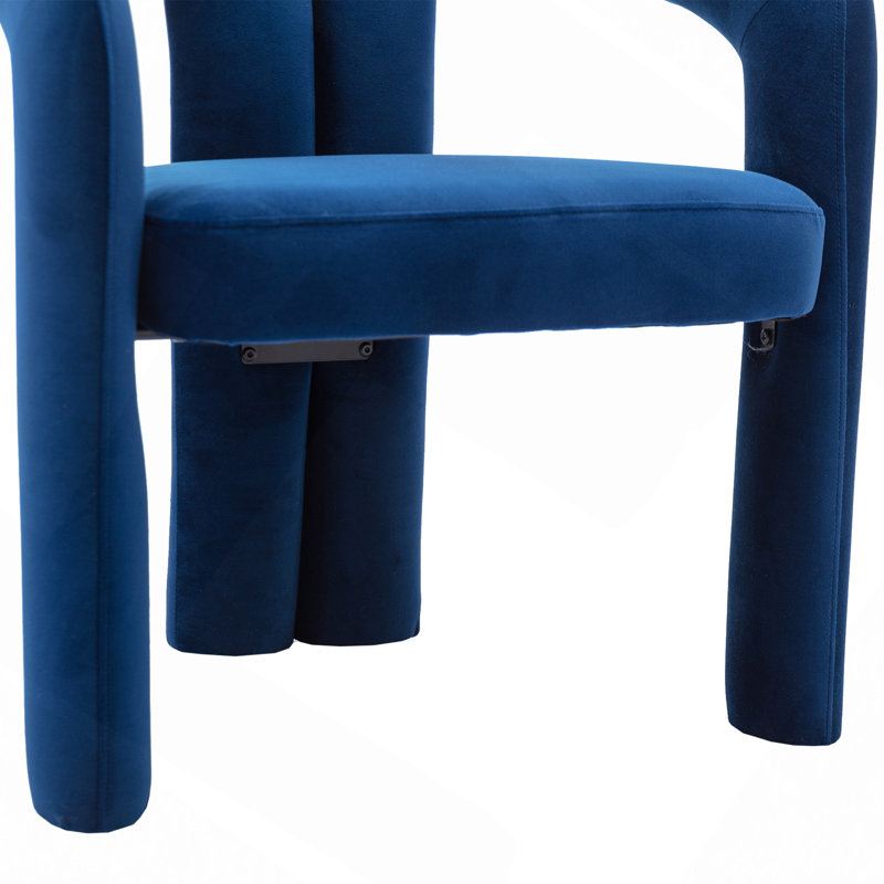 Keyt 16.54'' H Upholstered Armchair, Navy Velvet, 27.95" H x 25.2" W x 19.88" D