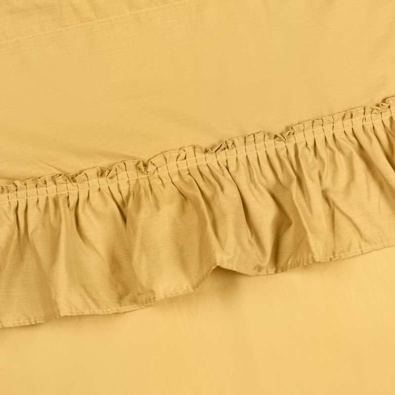 Ellis Cotton Blend Semi Sheer Curtain Pair, 27" W x 63" L, Yellow