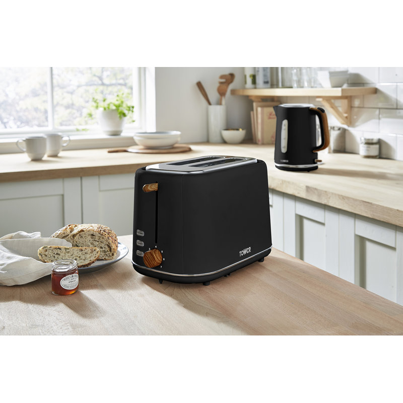 Tower Scandi 2 Slice Toaster With Adjustable Browning Control, Centring Function, 800W