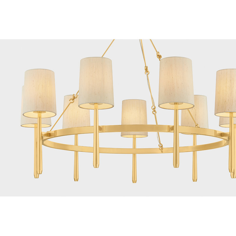 Bridgeton Chandelier in Aged Brass, 18.25" H x 46" W x 46" D, 9 Lights