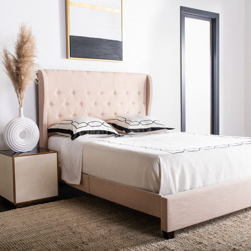 Christerfer Tufted Upholstered Low Profile Standard Bed, Full, Navy