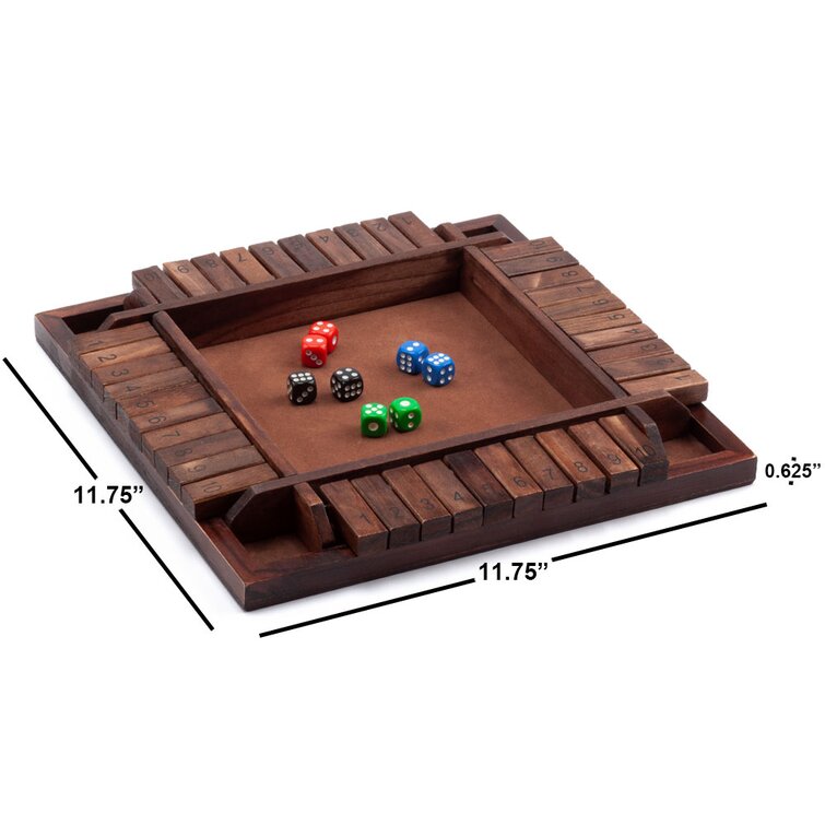 1-6 Players Shut The Box Dice Game Wooden Board Table Math Game Tabletop  Games 
