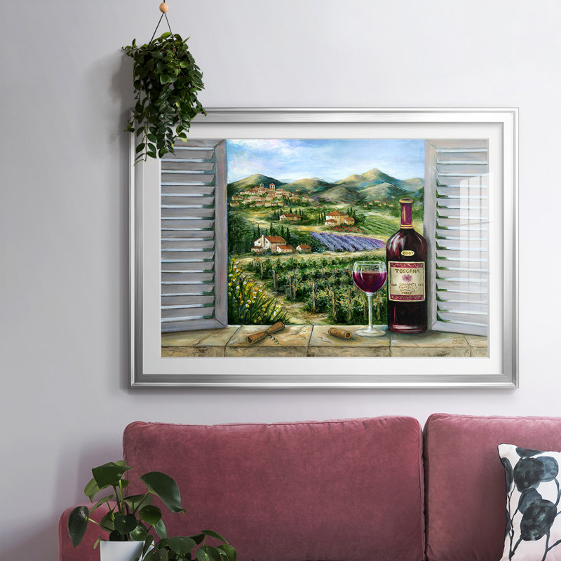 Rouge toscan et vignoble, H 19 po x l 27 po x P 1,5 po, Argent
