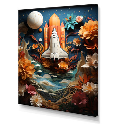 Navette spatiale Belson en orbite autour de la terre II - reproduction sur toile