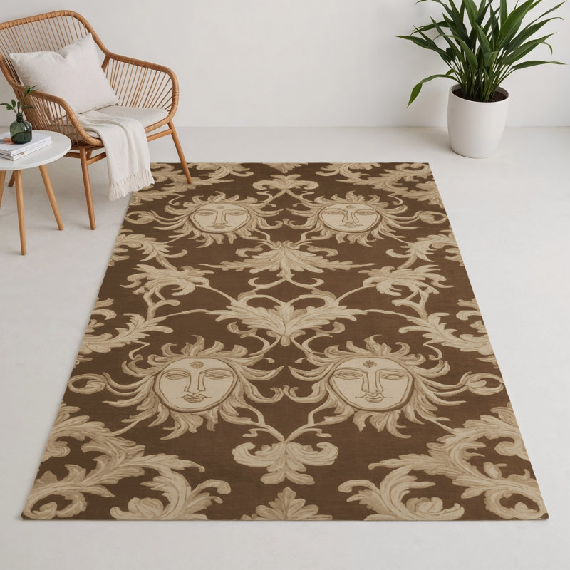 Tapis d'intérieur et d'extérieur brun français, Rectangulaire 3 pi x 5 pi