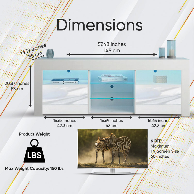 Annagrove Unfinished TV Stand for TVs up to 65", White