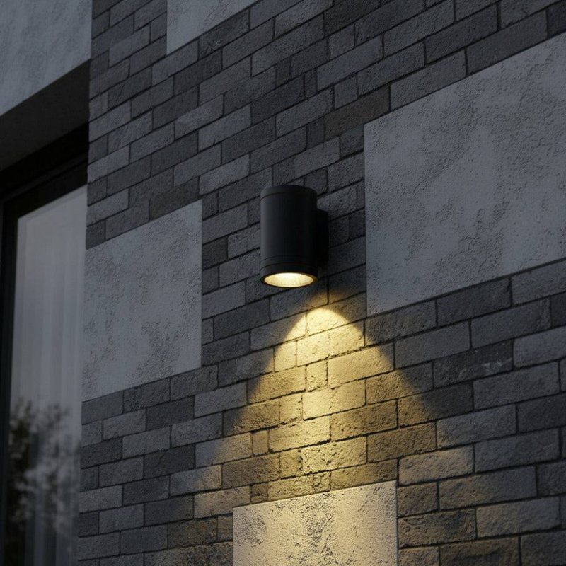 UltraBeam Black 12 Watt Outdoor Wall Downlight - IP65 - 3000k Warm White - 160mm Tall