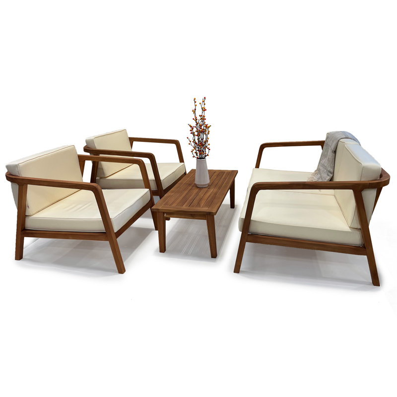 Sumatra Teak Deep Seating Set, 4-Person