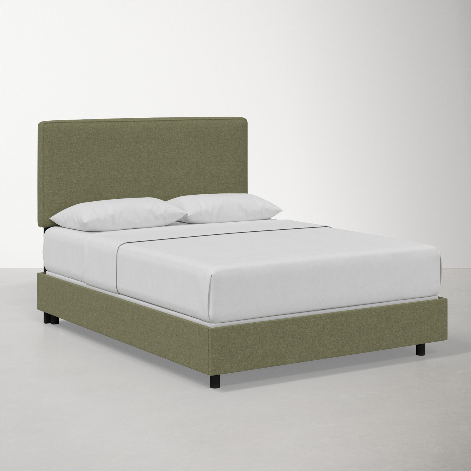 Marquise Cotton Upholstered Bed, Twin, Zuma Laurel Textured Linen