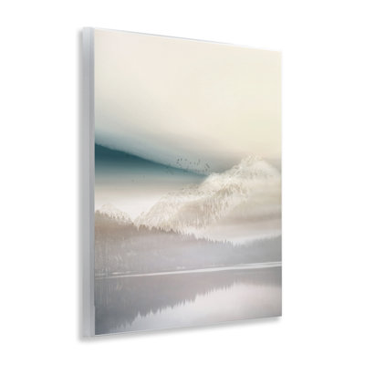 Plaque murale paysage de montagne vanille, design par Gemma Bardot