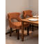 Ensemble de 2 chaises de salle à manger orange rembourrées avec dossier découpé et pieds en bois massif Mid-Century Modern