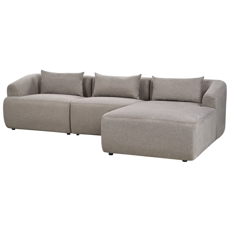 Anacleto 3 Seater Corner Sofa , Left Hand Facing, Taupe