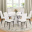 Table de salle à manger de 42 pouces pour 4 à 6 personnes, maison solide, restaurant, café, salle à manger, bureau. Et fonctionnel. Convient à un café. Design blanc moderne. Facile à assembler