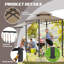 Auvent pour barbecue 8 'X 8' - Structure en acier robuste, auvent à deux niveaux pour barbecue avec tablettes, crochets de plafond et piquets de sol-113449674