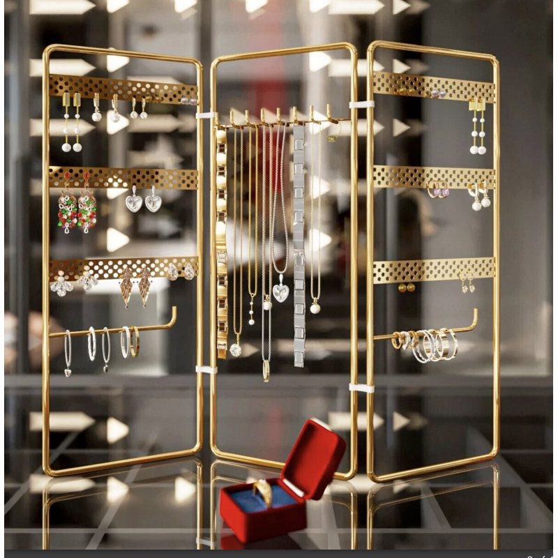 Metal Jewellery Stand, Gold