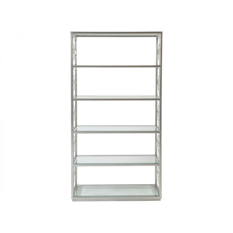 Metal Designs Honeycomb Slim Etagere, (5 Shelves) 79" H x 42" W x 18" D, Silver Leaf