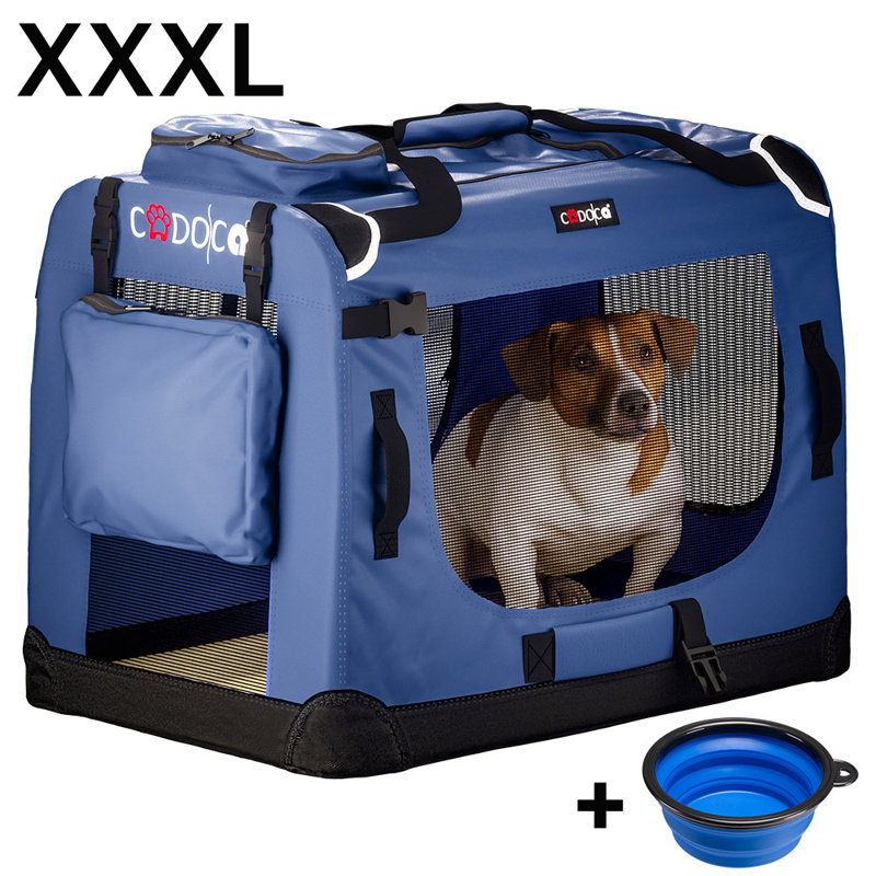 Kempner Pet Carrier, Blue, 70cm H x 101cm W x 70cm D