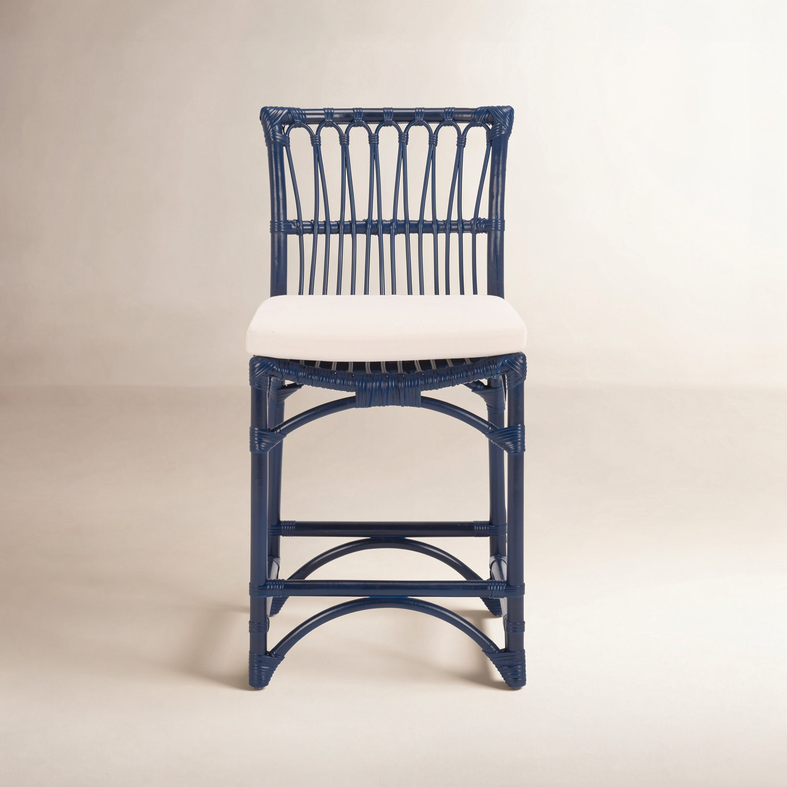 Claretta Barstool with Cushion, Navy Blue