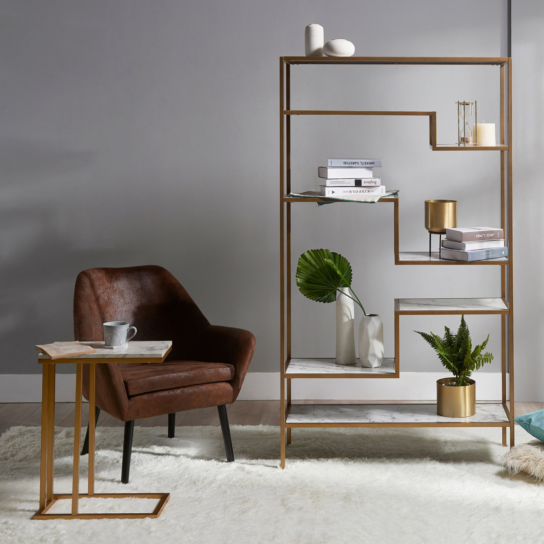 Rolph Marble-Look Bookcase
