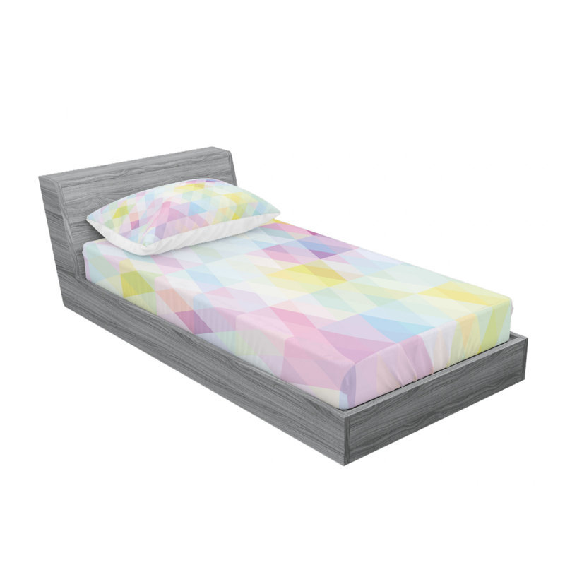 Microfiber Geometric Sheet Set, Twin Sheet Set with Fitted Sheet