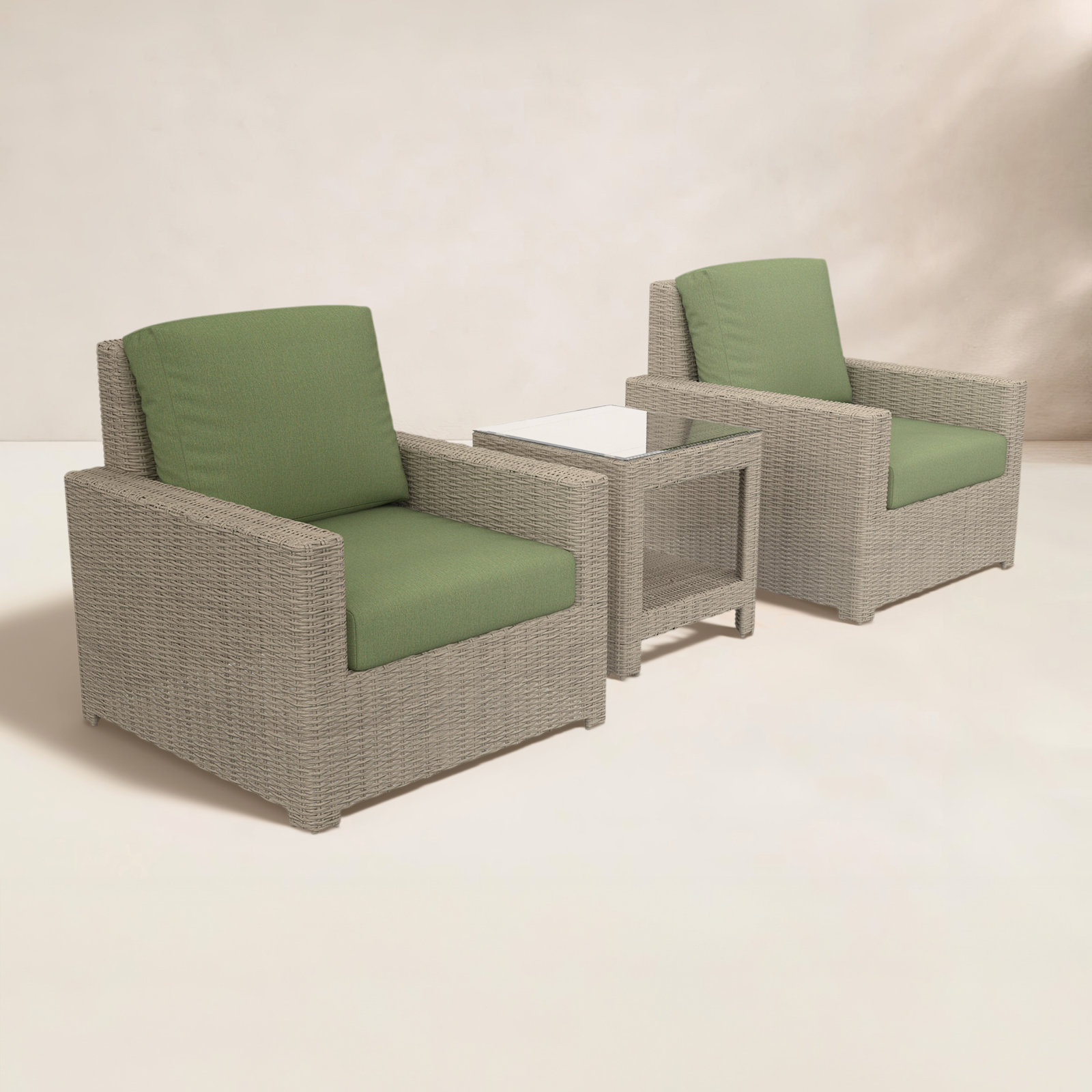 Henri 2-Person Sunbrella® Patio Seating Group, Canvas Fern